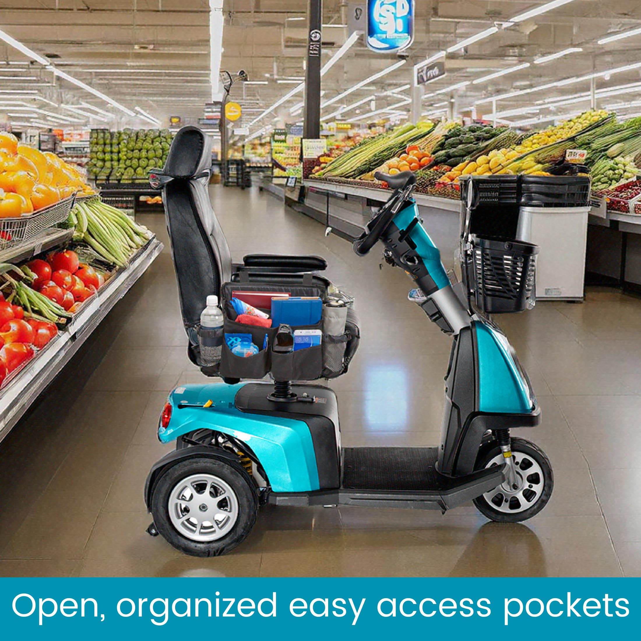 High Road Mobility Scooter Bag, Walker Caddy and Wheelchair Storage Bag - 8-Pocket Mobility Organizer with Bottle and Cup Holder for Wheelchairs, Walkers and Scooters - Image 4